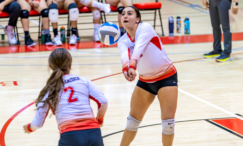 Dayana Gonzalez posted 15 kills, 10 digs, and 4 aces in the win over Gavilan. (Photo by Eric Sun)
